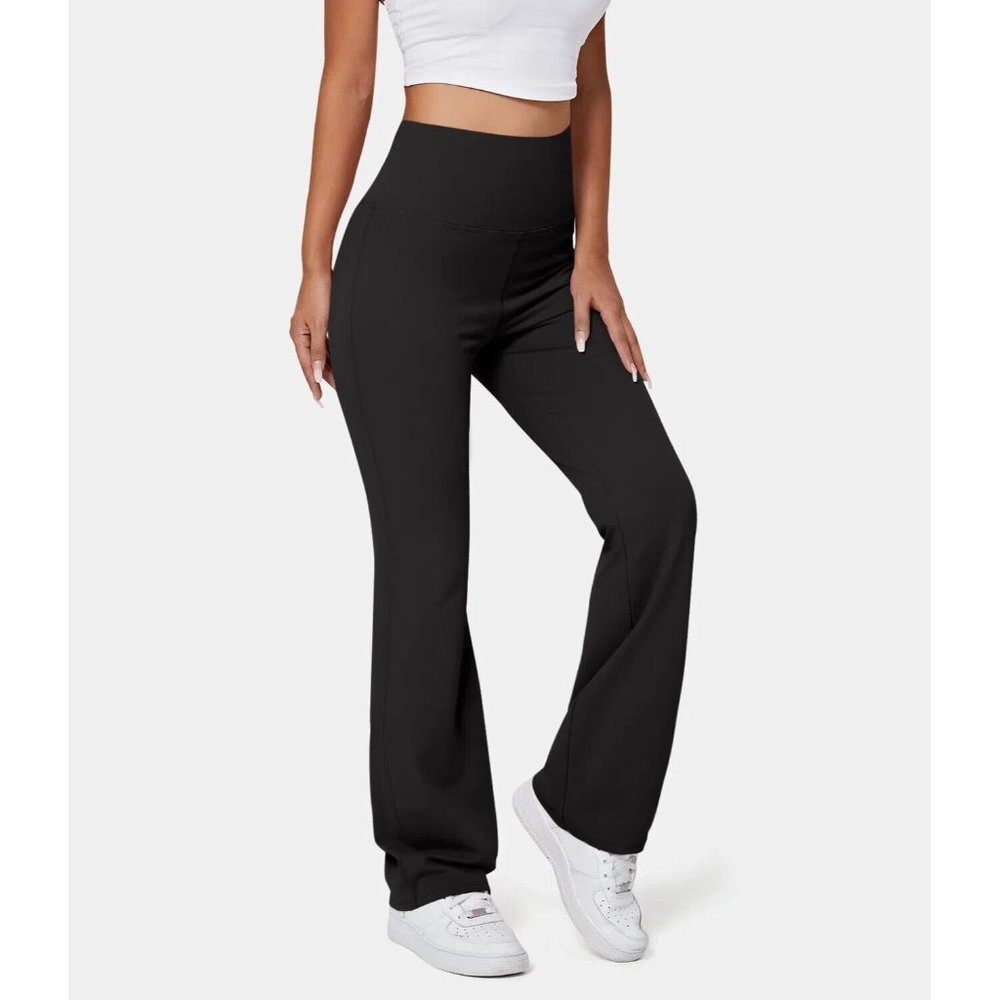 HALARA Woman's‎ High Waisted Plain Slight Flare Leggings Black Size Small NEW